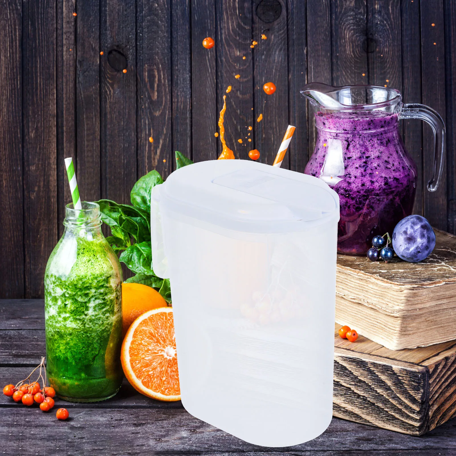 

2pcs Cold Water Pitcher Plastic Beverage Jug With Spout Large Capacity Fridge Door Storage For Ice Tea Coffee Drinks Bpa Free
