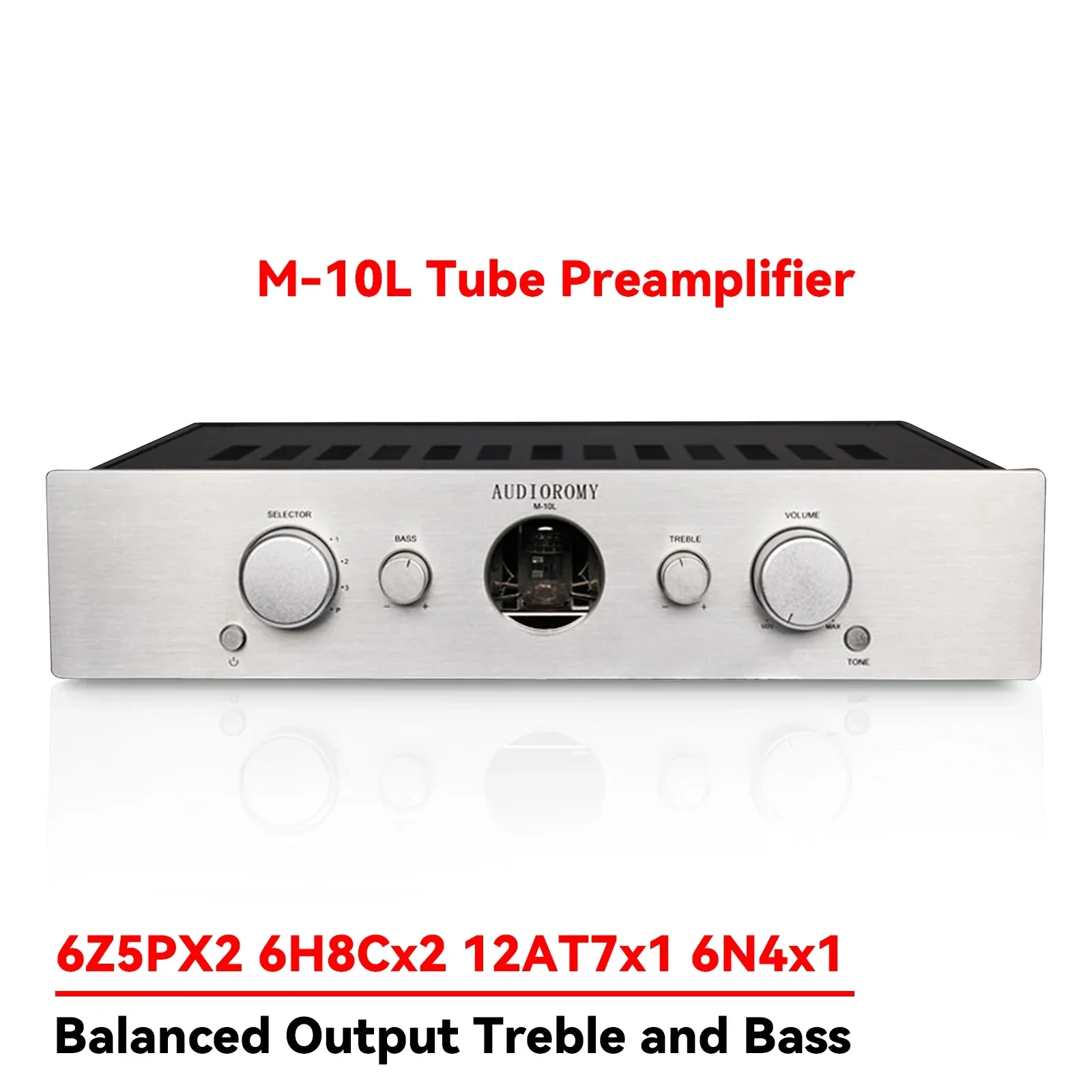

AMXEKR Vacuum Tube Preamplifier Treble Bass Adjustment XLR Balanced Cartridge Input Transformer Output HIFI Phono Preamp