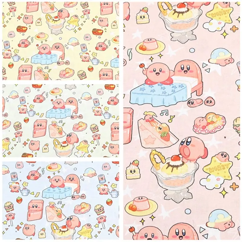 Cartoon Kirby 100 Cotton Fabric DIY Patchwork Textile Tissu Home Clothing Sew Dress Material