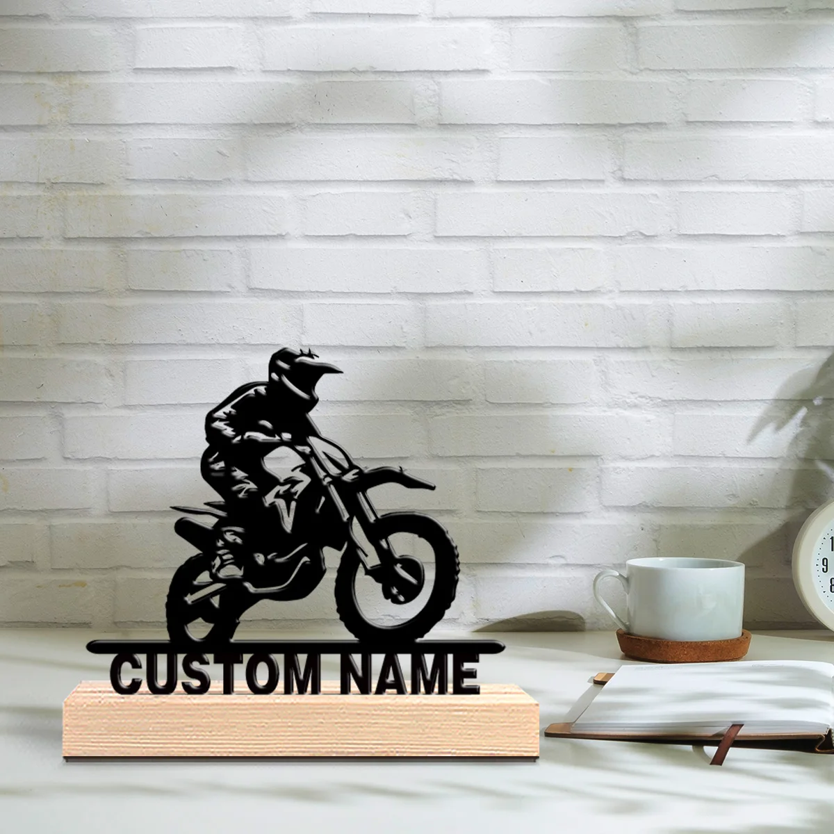 1pc Personalized Custom Racing Driver Metal Statues With Wooden Base Tabletop Decoration Melodic Gift with Wooden Frame, Perfect