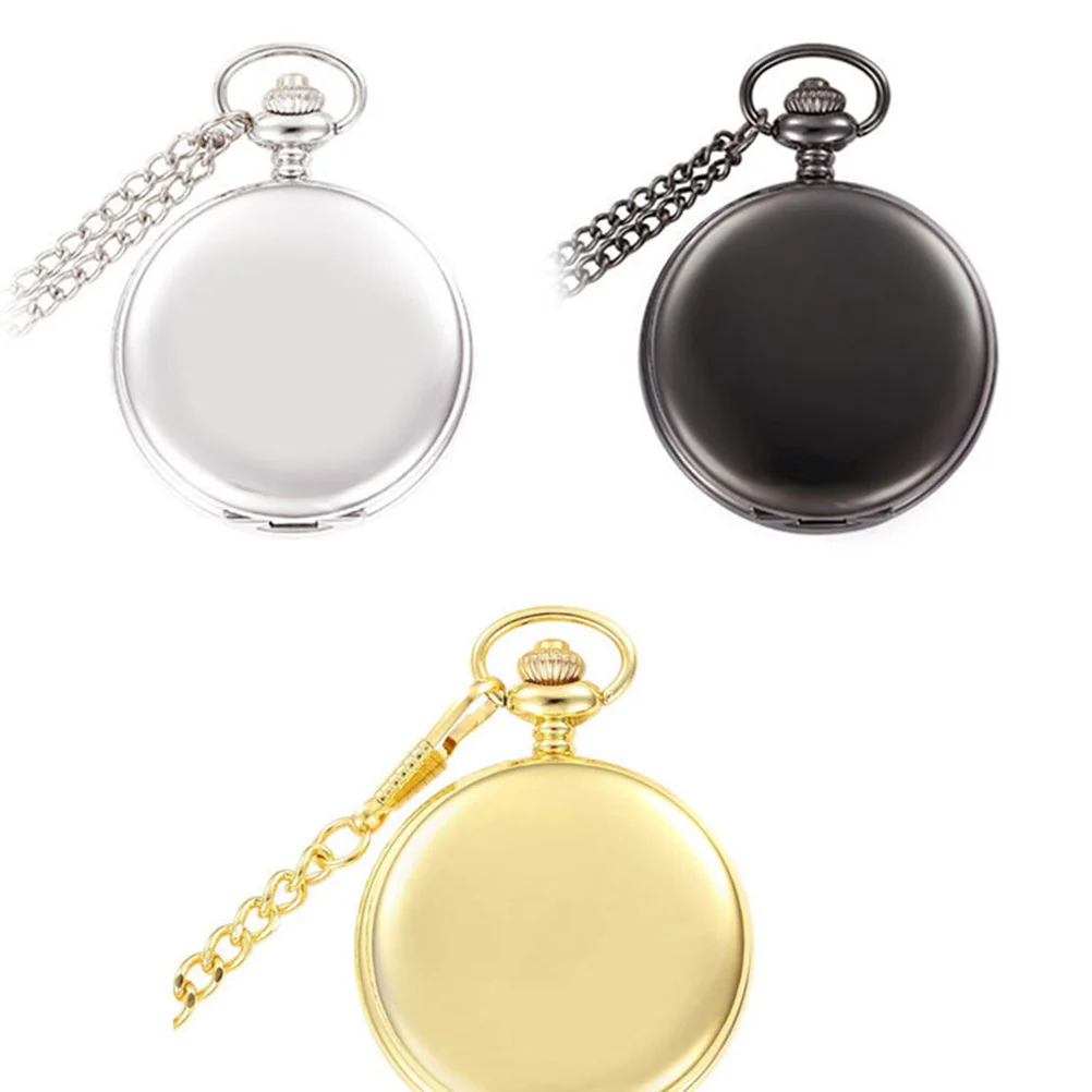

Retro Pocket Watch Large Size Silver Chain Quartz Lightweight Durable Smooth Classic Fashion Accessory Smooth Pocket Watch