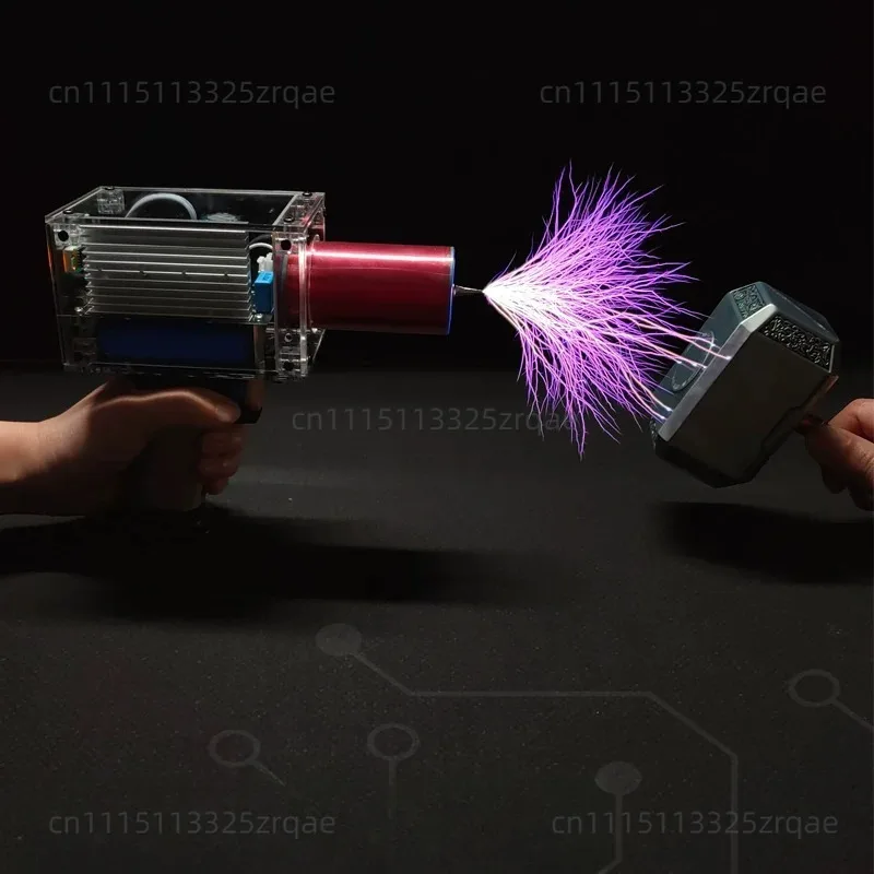 80W 6A Tesla Coil Gun Portable Handheld Tesla Coil High Voltage Generator Artificial Lightning Tesla Coil