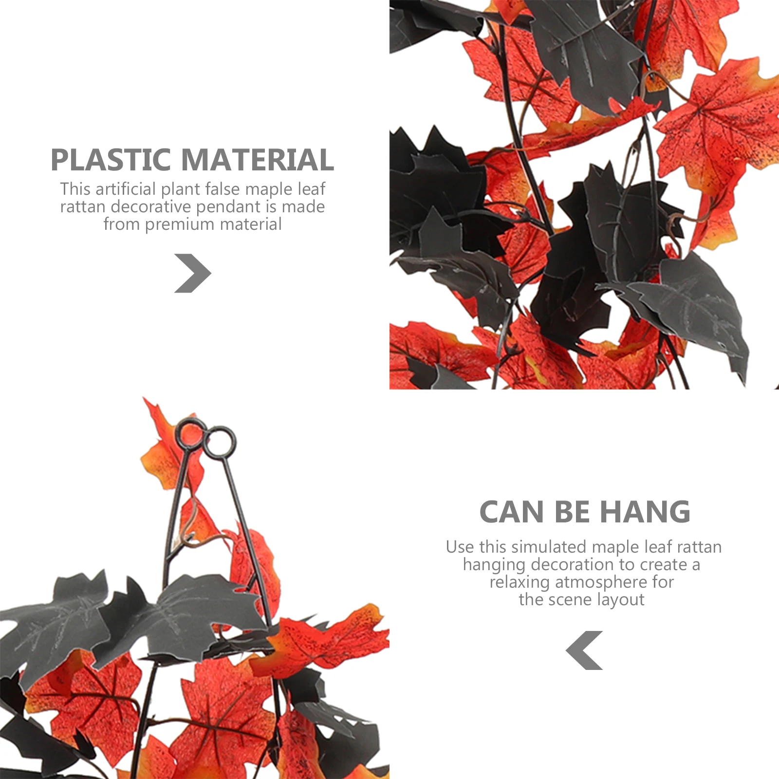 

1 set 1 Set Halloween Maple Leaf Vine Hanging Decoration Fake Rattan Plant For Autumn Party Harvest Festival Indoor Outdoor Home