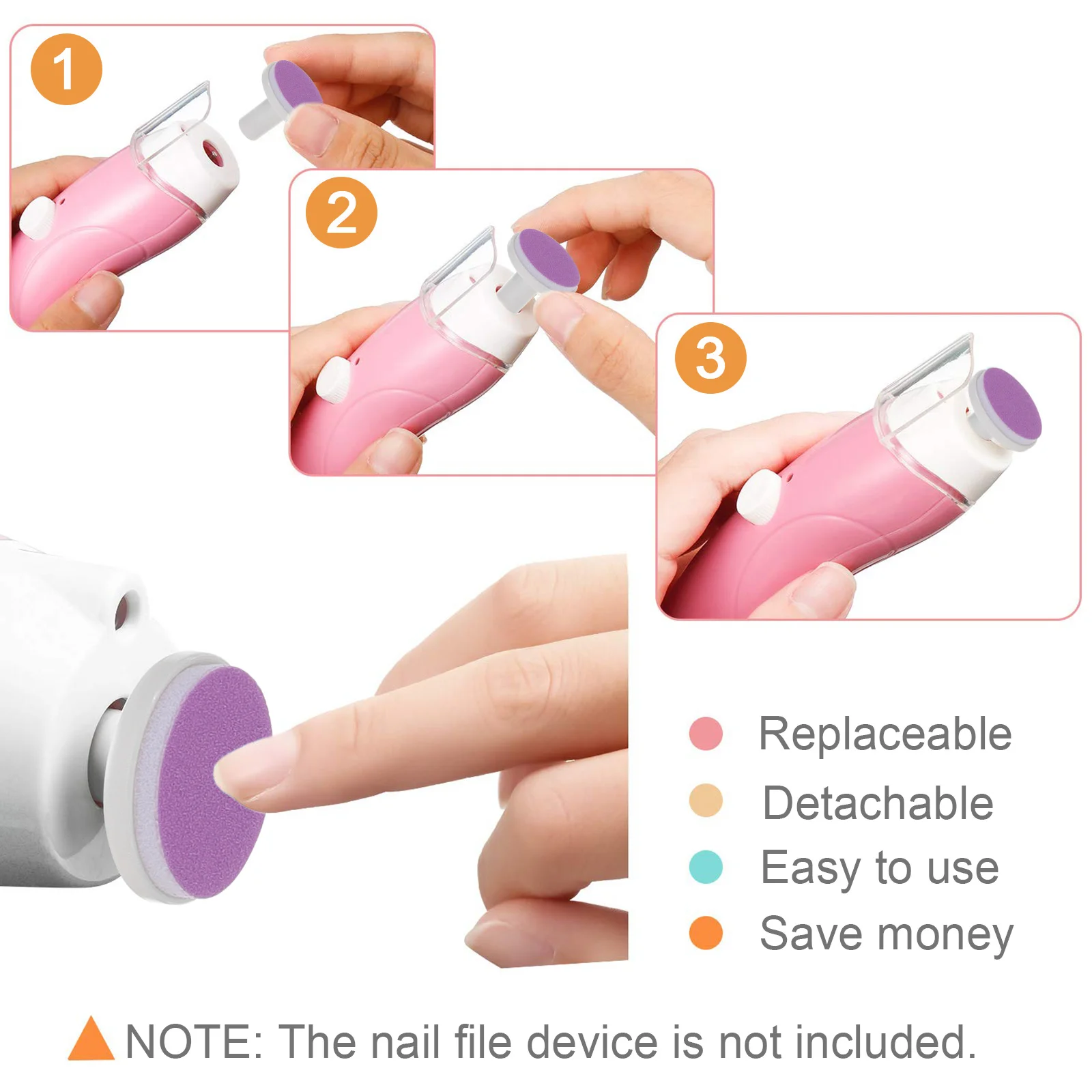 Tête de meulage pour lime à ongles pour bébé, outils électriques, coussretours pour bébé, coupe-bordures, vernis métallique, ensemble de disques pour tout-petits, 24 pièces