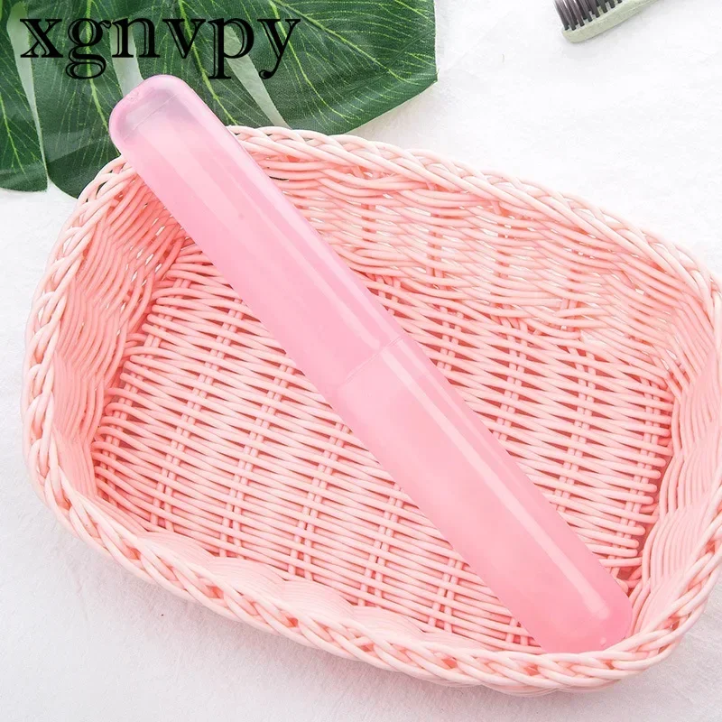 xgnvpy Portable Toothbrush Holder Transparent Storage Box Case Practical Organizer Bathroom Accessory Travel Essential Container