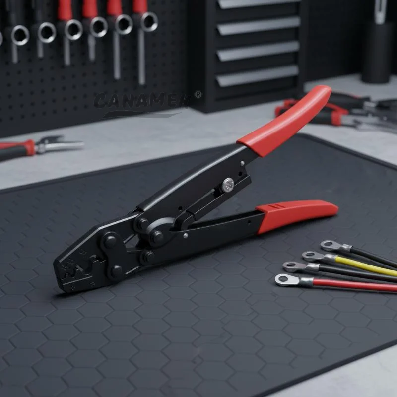 HS-16 Ratchet Crimping Pliers 1Pcs Japanese Style Non-slip Handle Wire Crimper for DIY Electrical Projects Home Repair