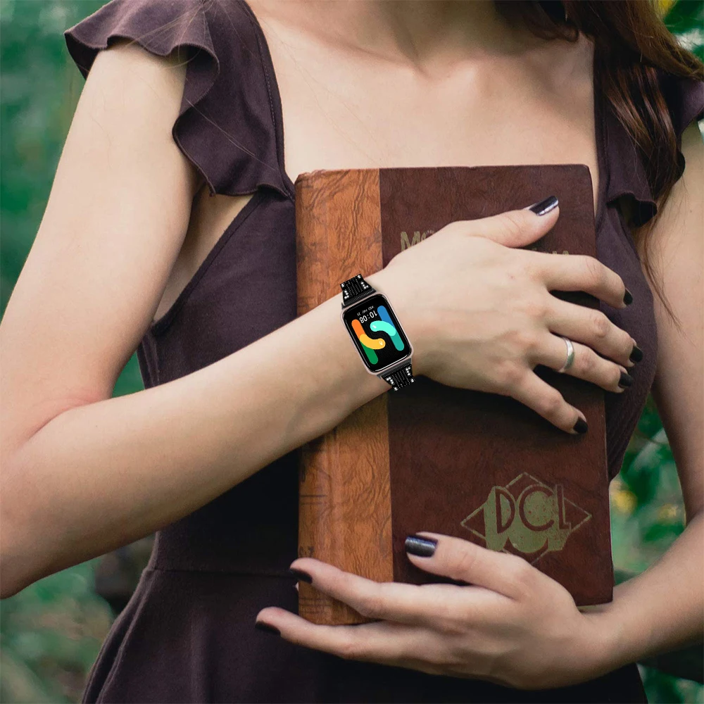 Diamond Watchband For Samsung Galaxy Fit 3 Metal Strap For samsung galaxy fit3 Bracelet  ror Fit3 SM-R390 Replacement Wrist Band