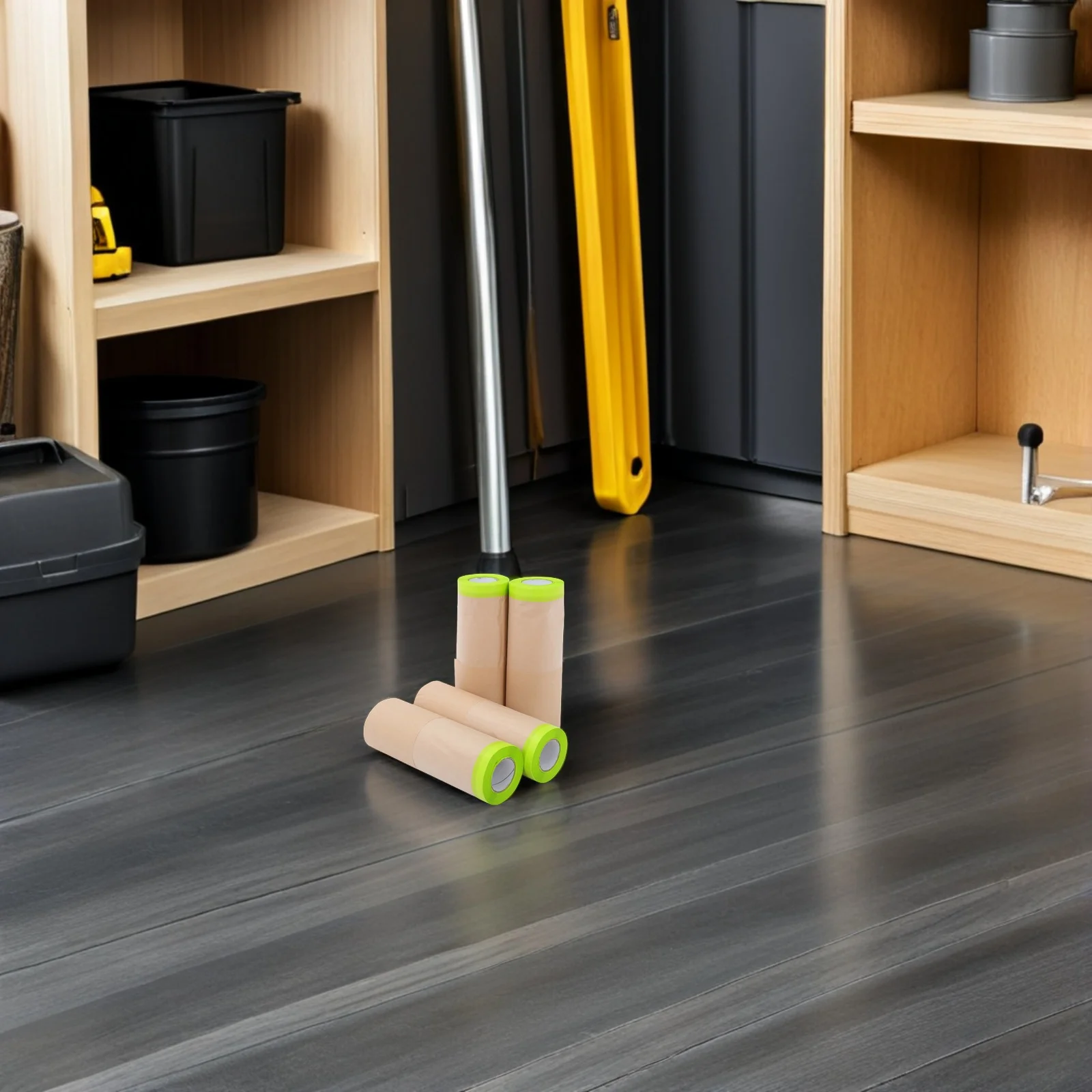 

4pcs Kraft Paper Masking Film 12M Heavy Duty Protective Roll For Painting Cars Furniture Floor Dust Proof Covering Sheets