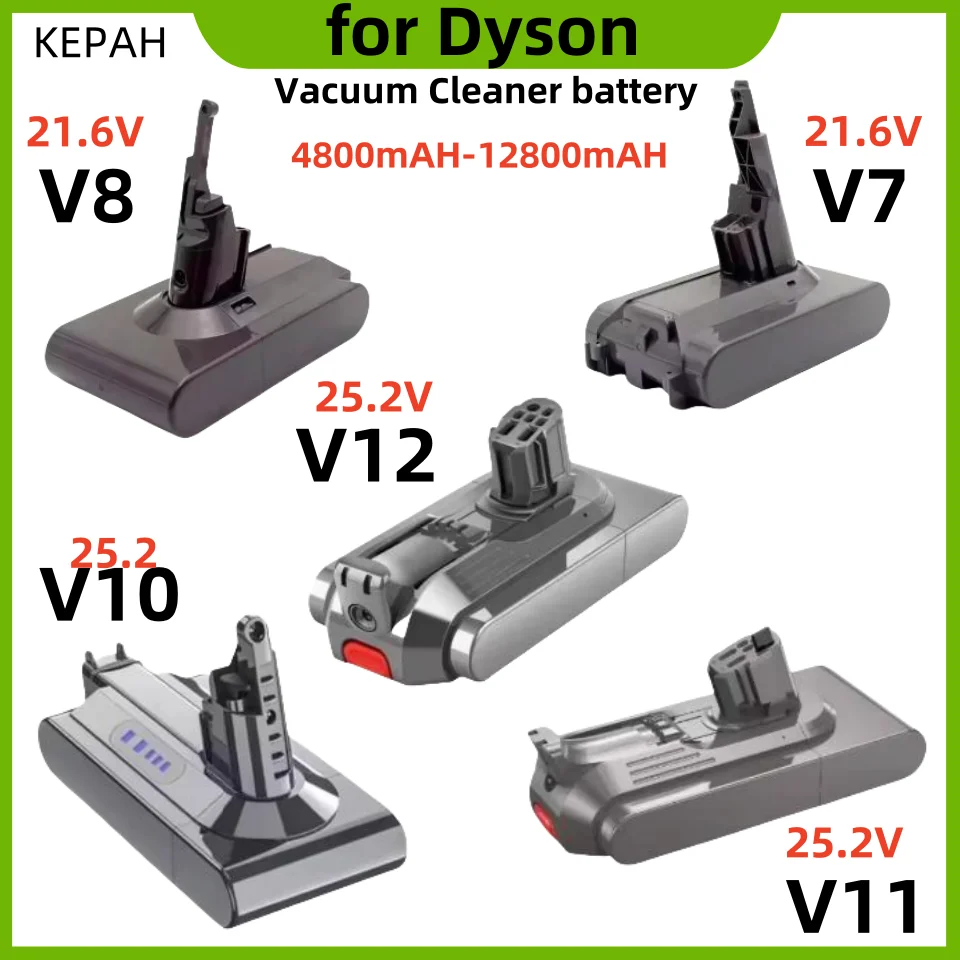 For Dyson V7 V8 V10 V11 V12 12.8mAh Battery 25.2V Vacuum Cleaner Battery SV12 Battery for Cyclone  Animal Cyclone  Total Clean