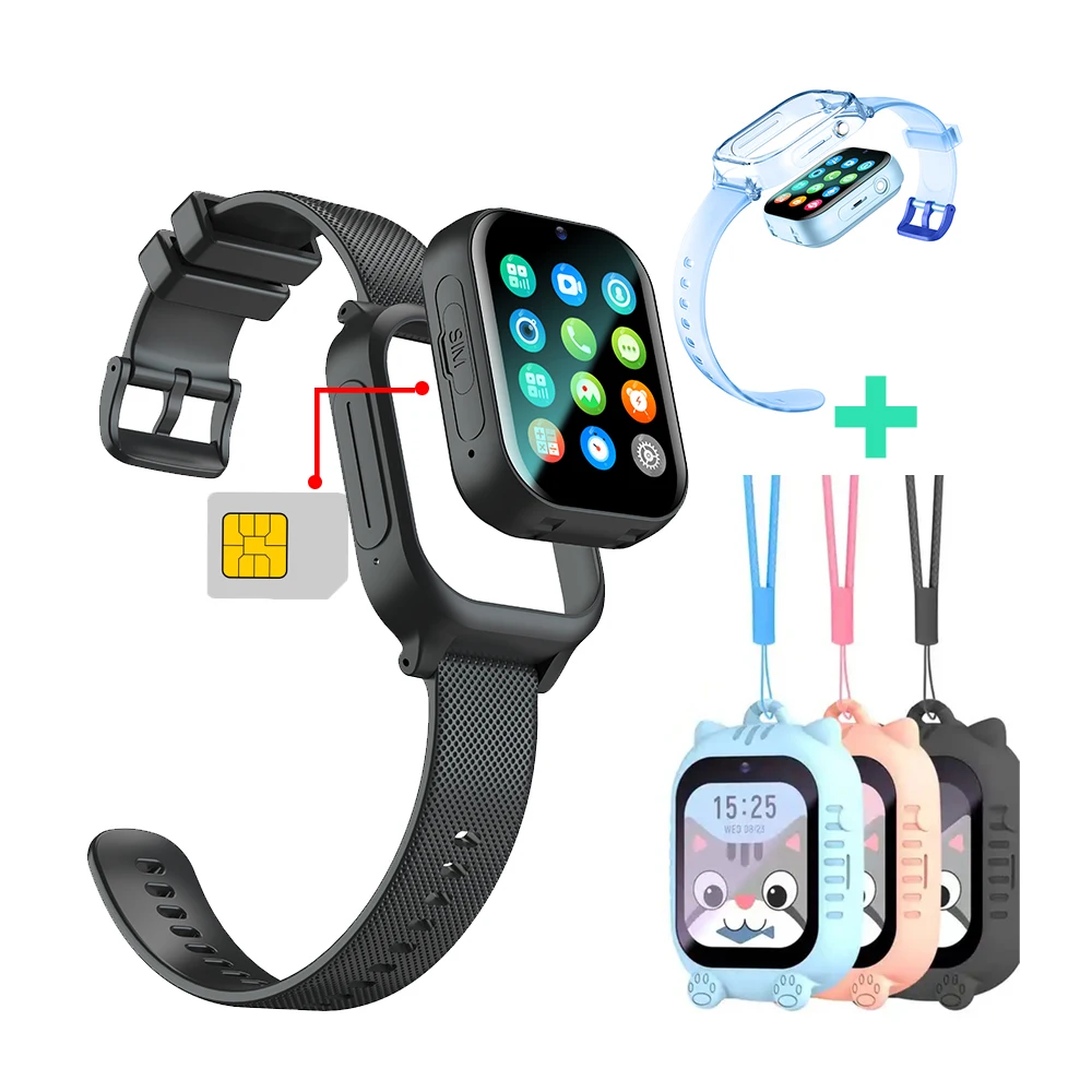 custom-wholesale-waterproof-touch-screen-hd-video-camera-sos-emergency-call-sim-card-4g-kids-smartwatch-with-gps-tracker