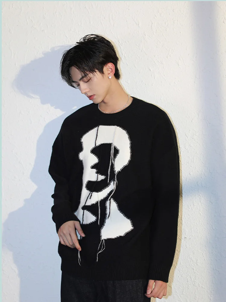 Sweaters Men Chic Vintage Baggy Slouchy Knitting Pullovers All-match Japanese Style Harajuku High Street Long Sleeve Autumn New