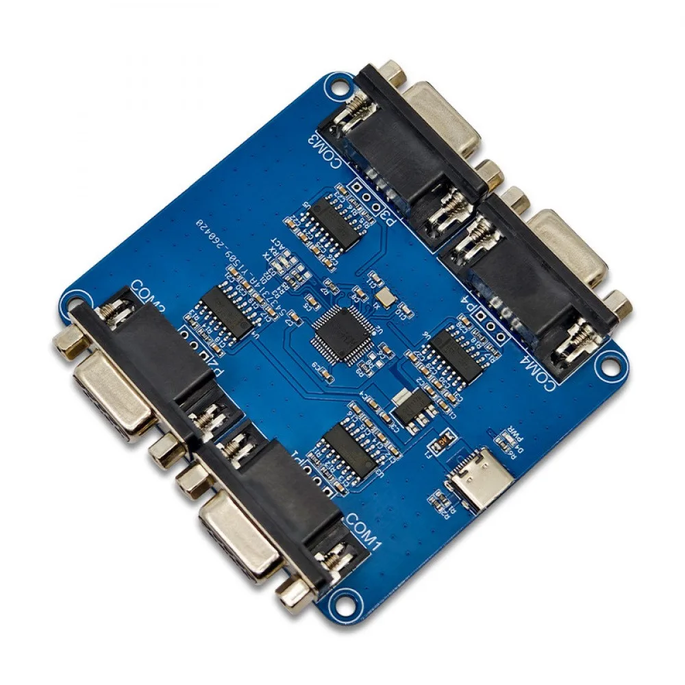 CH344Q USB To 4 Channel RS232 Communication Module Full Duplex Transmission 1200bps-6Mbps With 0.5A Fuse Serial Converter