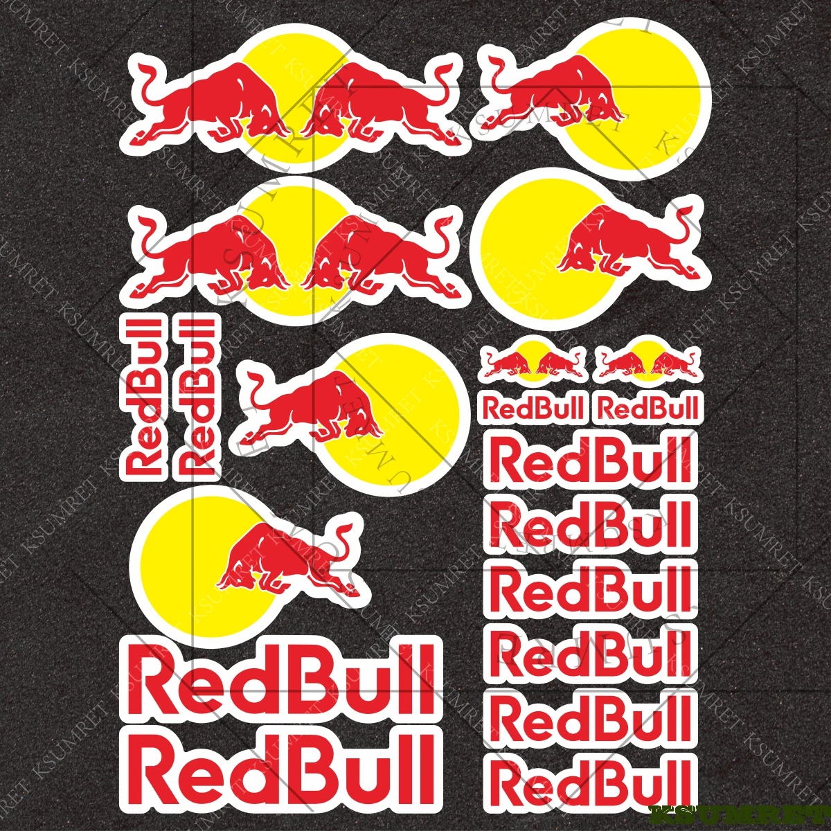 Vinilo para pegatinas de motocicleta Red Bull, calcomanías de tanque, logotipo del emblema del casco