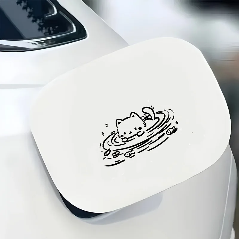 

4PCS Lovely Cat & Fish Sticker, Fit for Desks, Water Bottles, Notebook Covers, Skateboard Decks