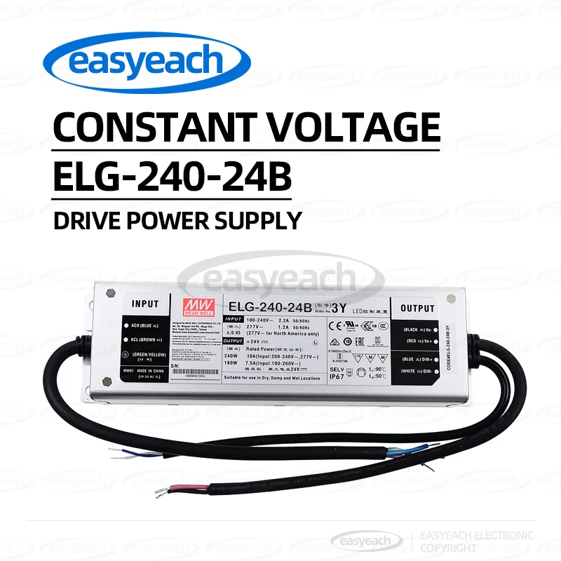 MEAN WELL LED Waterproof Dimming ELG-240 -24/36/42/48/54 ELG-240 -A/B/DA Constant Voltage Switching Power Supply