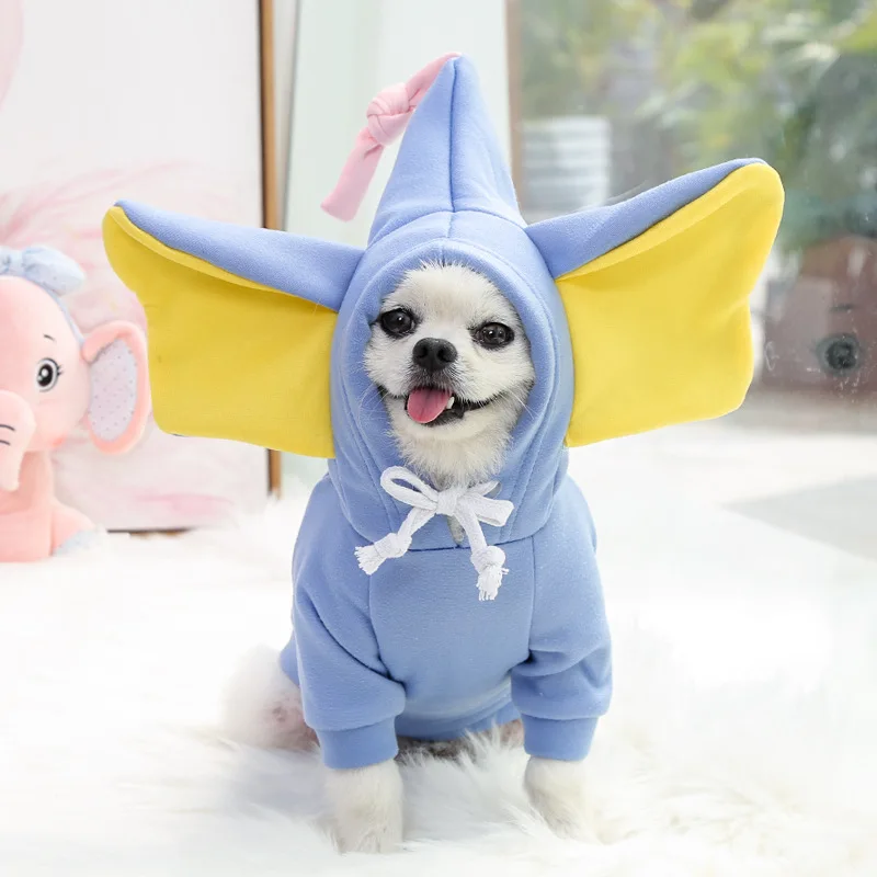 

Cosplay elephant Pet hoodie costume dogs clothes lattice apparels dog coat jackets winter coats small ropa perros puppy clothing