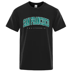 San Francisco California Usa City Letter Clothes Men Loose Oversize T-Shirts Summer Fashion Cotton T-Shirt Casual Loose Tops