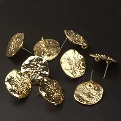 18MM 6pcs/lot Zinc Alloy Ripple Round Flowers Base Earrings Connector For DIY Fashion Earrings Jewelry Accessories