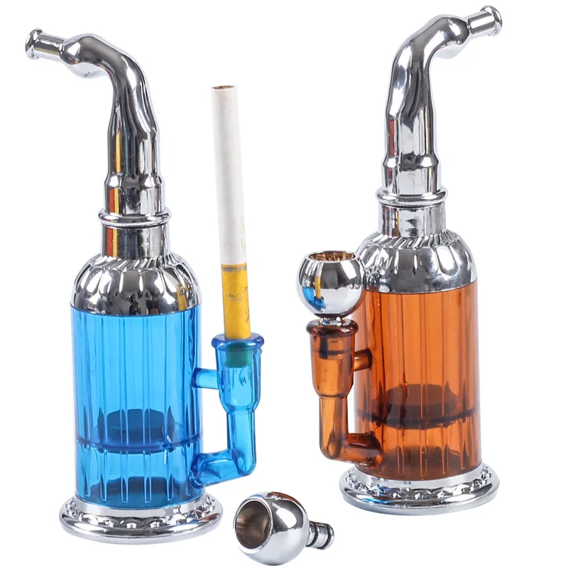 Newest Water Smoking Pipe Portable Circulation Cigarette Holder Shisha Hookah Cigarette Bottle Best Smoking Gift for Men Women