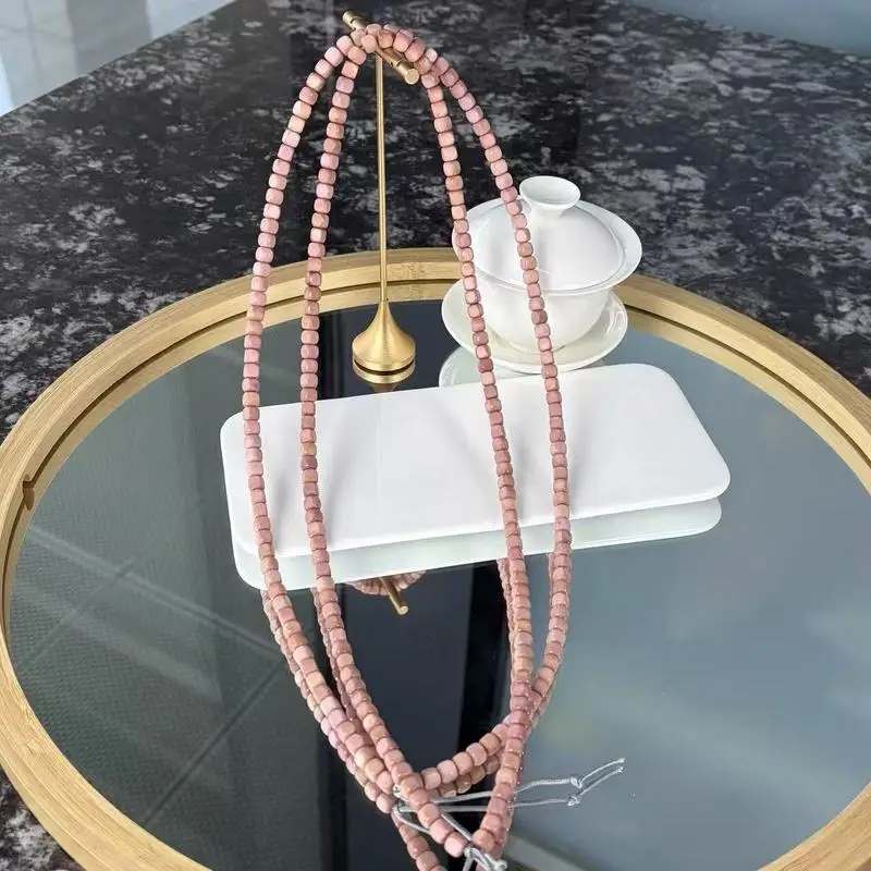 Pink Ridge Bodhi Cube Bracelet Necklace, Multi-Layered, Collectors, Buddhist Prayer Beads, Accessories