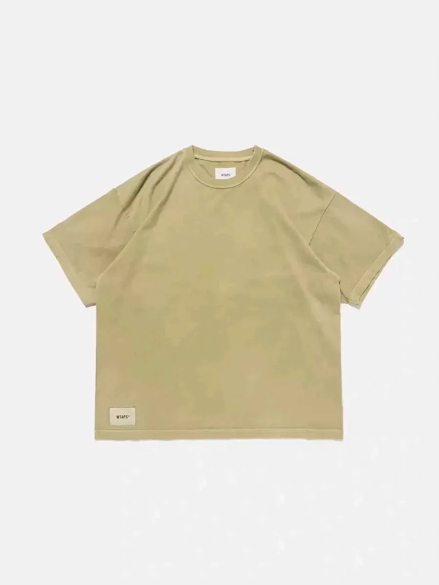 WTAPS Japanese Streetwear Men's Vintage Washed Short Sleeve T-Shirt Heavyweight Oversized Crewneck Retro  Casual Fashion Top
