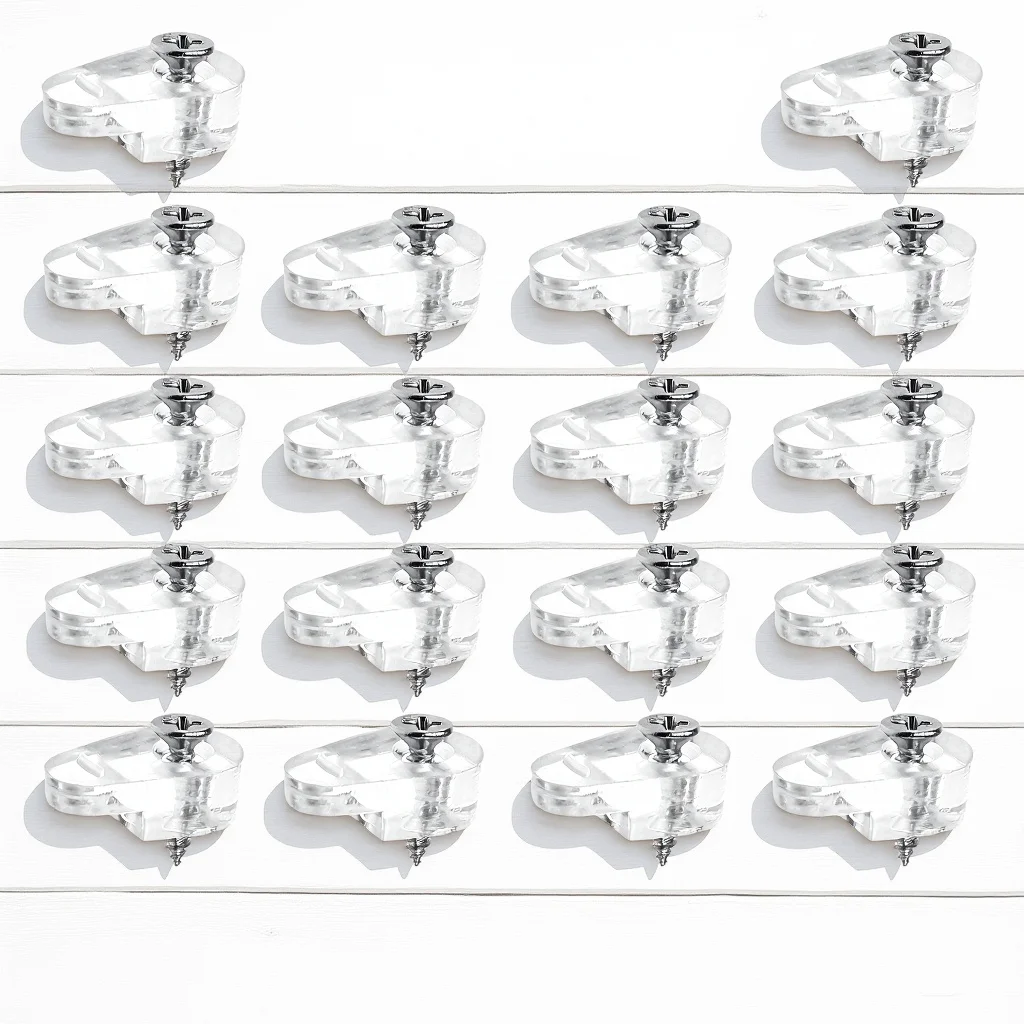 

20 pcs Fixing For Grass Holder Mirror Clips Holder Glass Cabinet Door Mounting Hardware Mirror Clips With Screws
