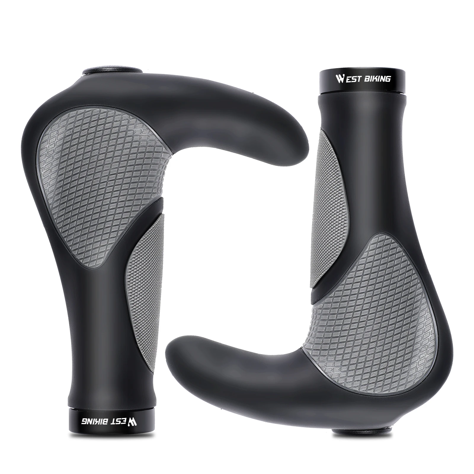 AliExpress West Biking WEST BIKING Ergonomic Bicycle Grip Lock-on Handlebar Cover MTB Mountain Cycling Anti-slip Handle Bar End Bike Accessories 1 Pair