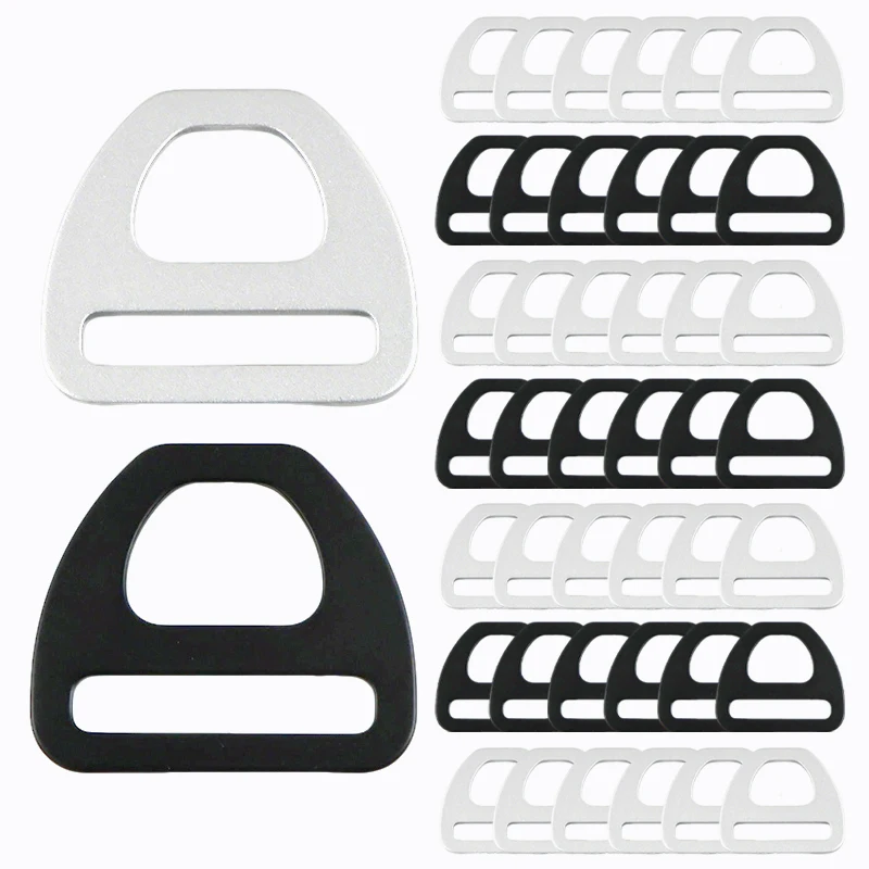 

5/10Pcs Bag Strap Carabiner Clips Buckle 15/20/25/38mm Webbing Hanging D Ring Aluminum Buckles Pet Collar Adjustable Belt Loop
