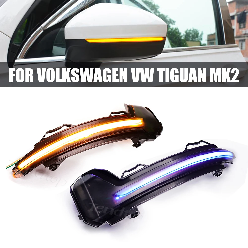 

Светодиодный динамический поворотник для Фольксваген Tiguan MK2 Touareg MK3 2017 2018 2019, боковой зеркальный индикатор янтарного цвета