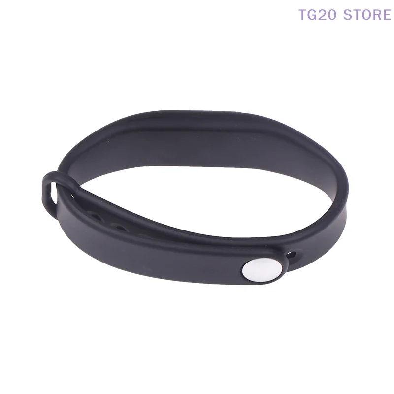 125KHz/13.56MHz 14443A IC Chip Silicone RFID Pulseira Ajustável Preto Puro Pulseira À Prova D 'Água