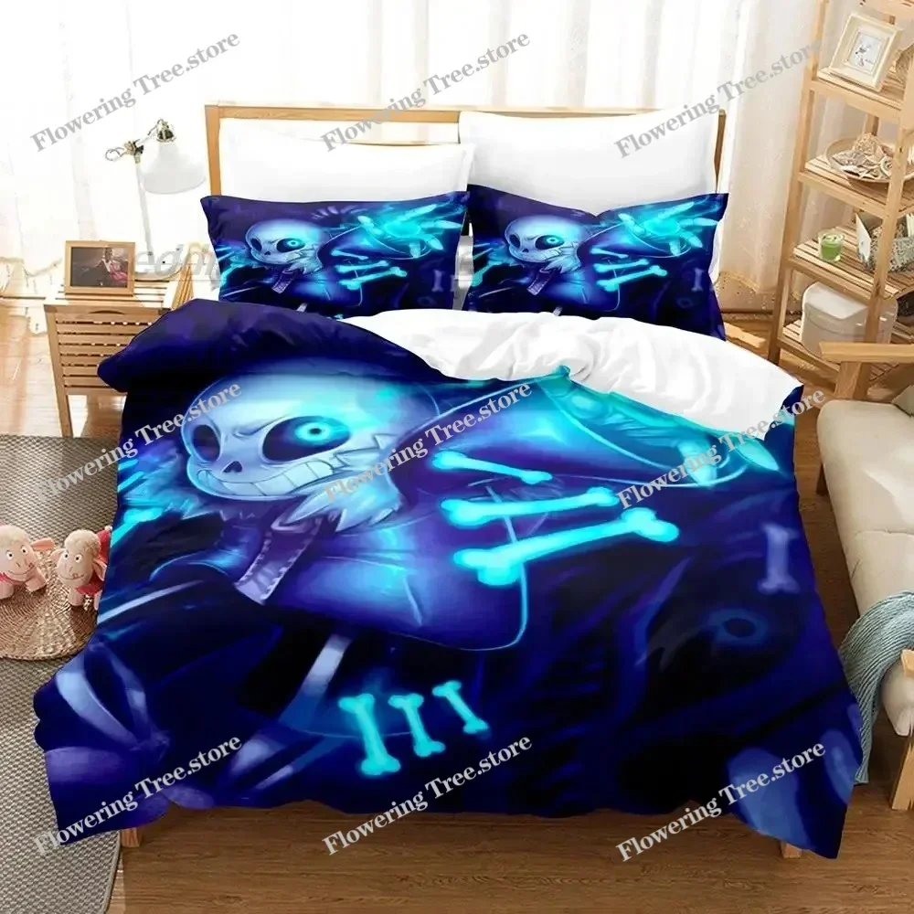 

New Undertale Sans Bedding Set Single Twin Full Queen King Size Bed Set Aldult Kid Bedroom Duvetcover Sets Anime Bed Sheet Set