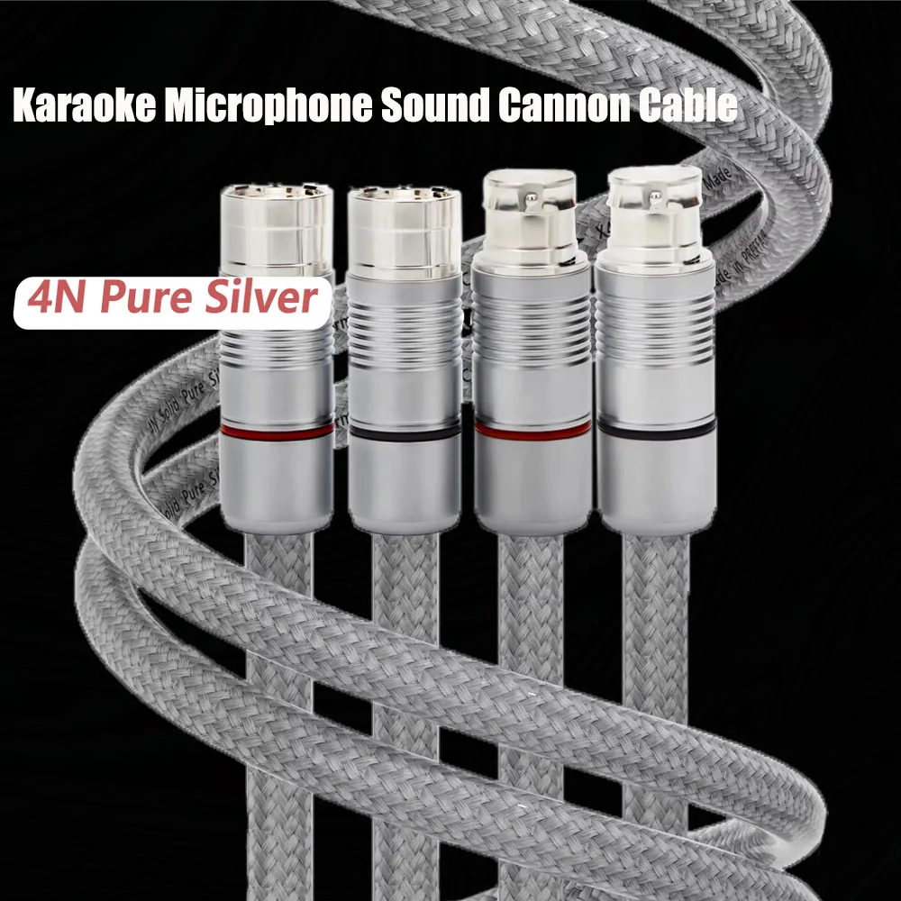 XLR Cable Pure Silver Karaoke Microphone Sound Cannon Cable 3Pin XLR Extension Mikrofon Cable for Audio Mixer Amplifiers XLR