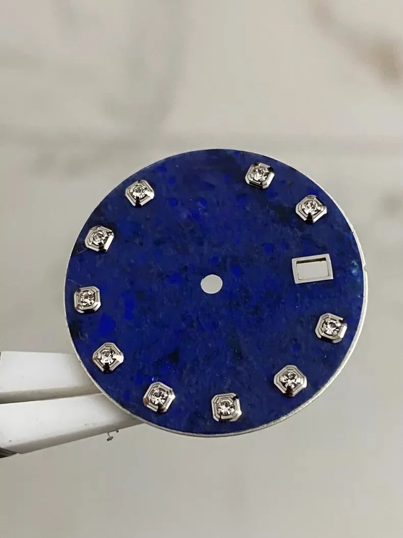 Blue sodalite diamond watch dial for date just 116234 116261 126233 compatible with 3135 3035 movement