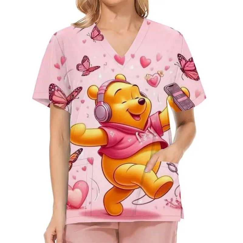 

Nurse Accessories Scrubs Women Nurse Uniform Stretchy Doctor's Disney Winnie The Pooh Uniform For Medical/Laboratory Clothing