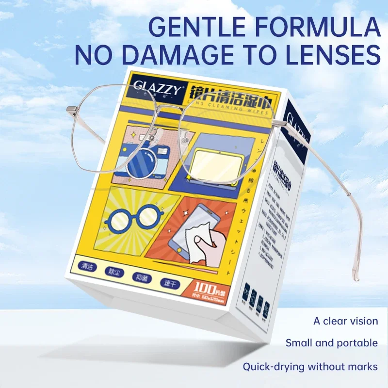 100 or 10 Disposable Glasses Cleaning Towels and Anti-fog Wipes Are Used For Glasses Screens And Lenses