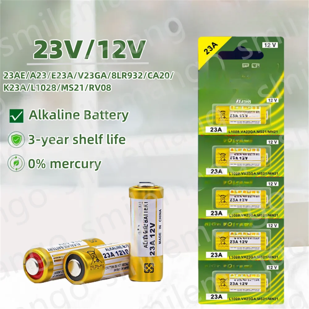 30-100PCS A23 23A 12V Alkaline Battery 23GA A23S E23A EL12 MN21 V23GA GP23A MS21 LRV08 For Doorbell Remote Control Electric Toy