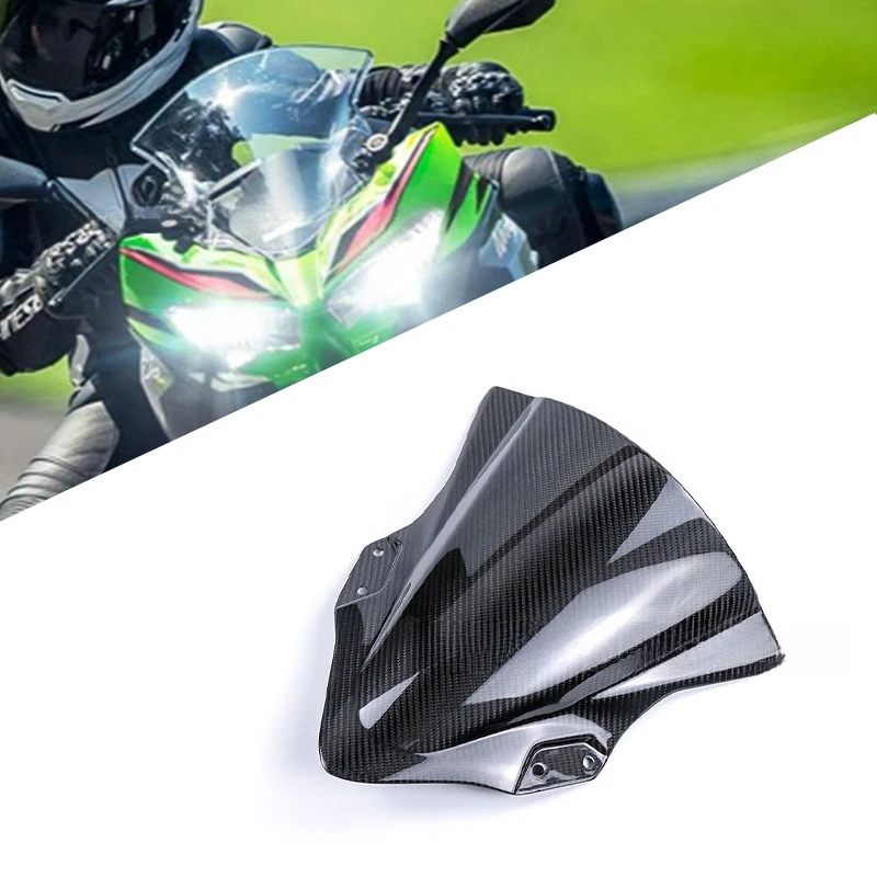 

Подходит для мотоцикла Kawasaki Ninja NINJA 400, модифицированное углеродное волокно, переднее лобовое стекло, зеркальная крышка, аксессуары