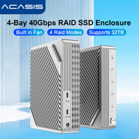 Acasis 4 Bay M.2 NVME SSD Enclosure Thunderbolt 4/3 40Gbps Compatible M.2 To Type-C 4.0 32TB  RAID 0/1/5/10 for Mac/PC 4K/8K