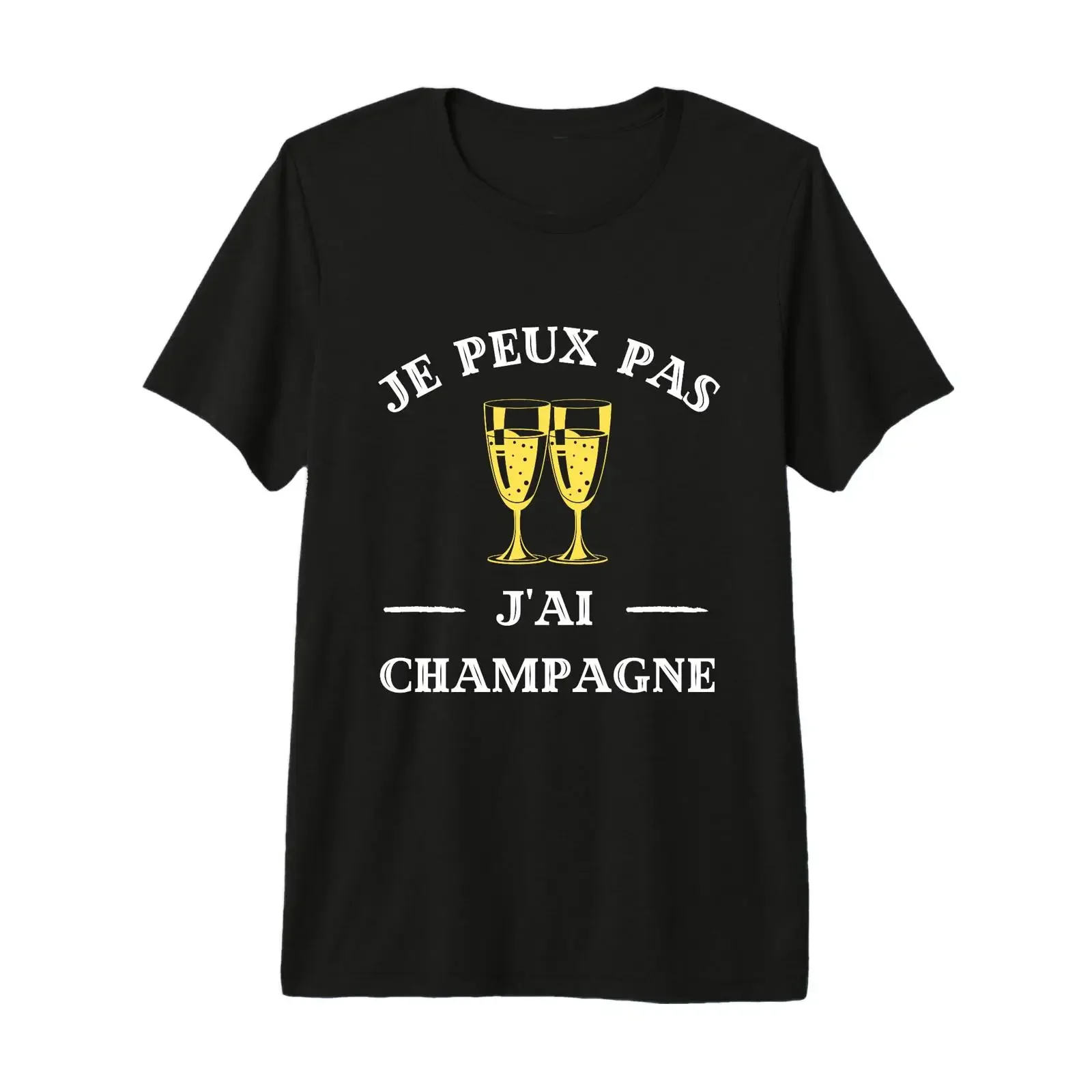 Je Peux Pas J'Ai Champagne Humour apero Homme Humoristique T Shirt Haut de Gamme vintage Washed Versatile Unisex Soft