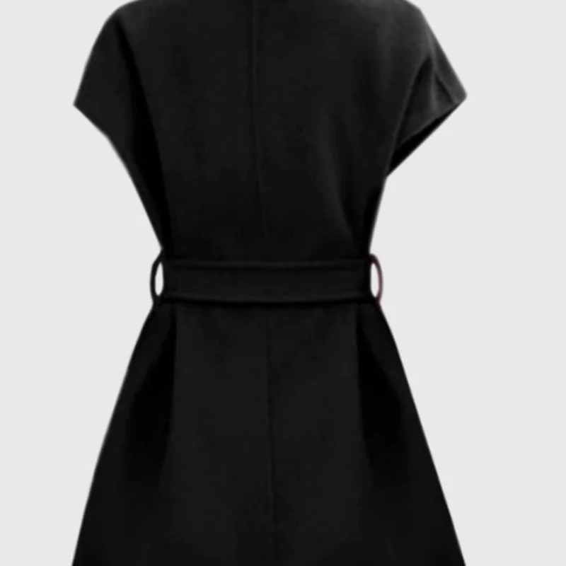 Fashionable Woolen Vest for Women with Double-sided Mid-length Elegant Versatile Horse Clip Jacket