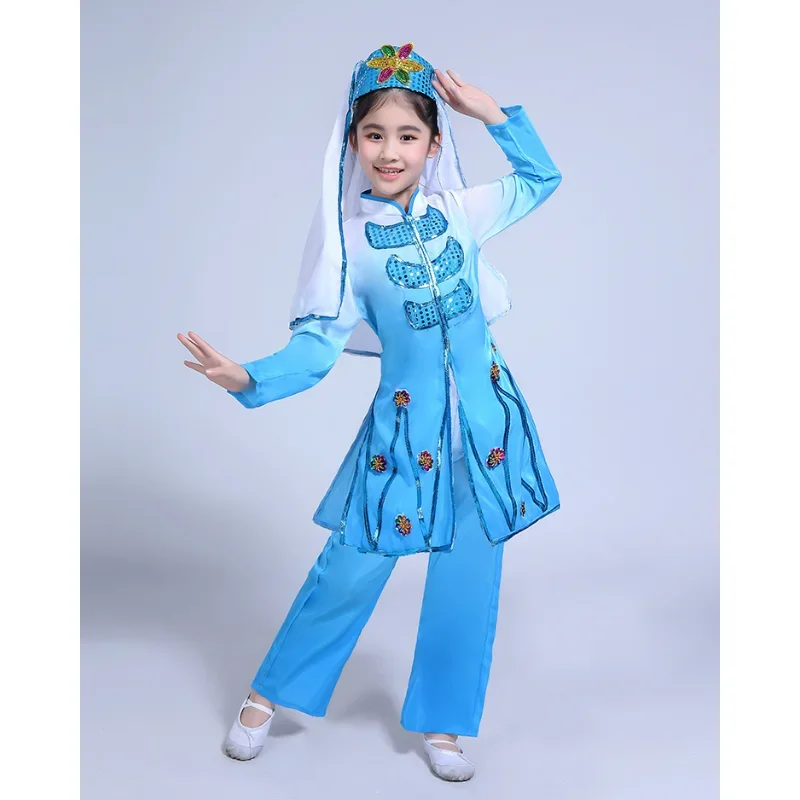 Preschool Girls' Xinjiang Dance Performance Costumes Uyghur Dance Costumes Hui Ethnic Minority Performance Dance Costume