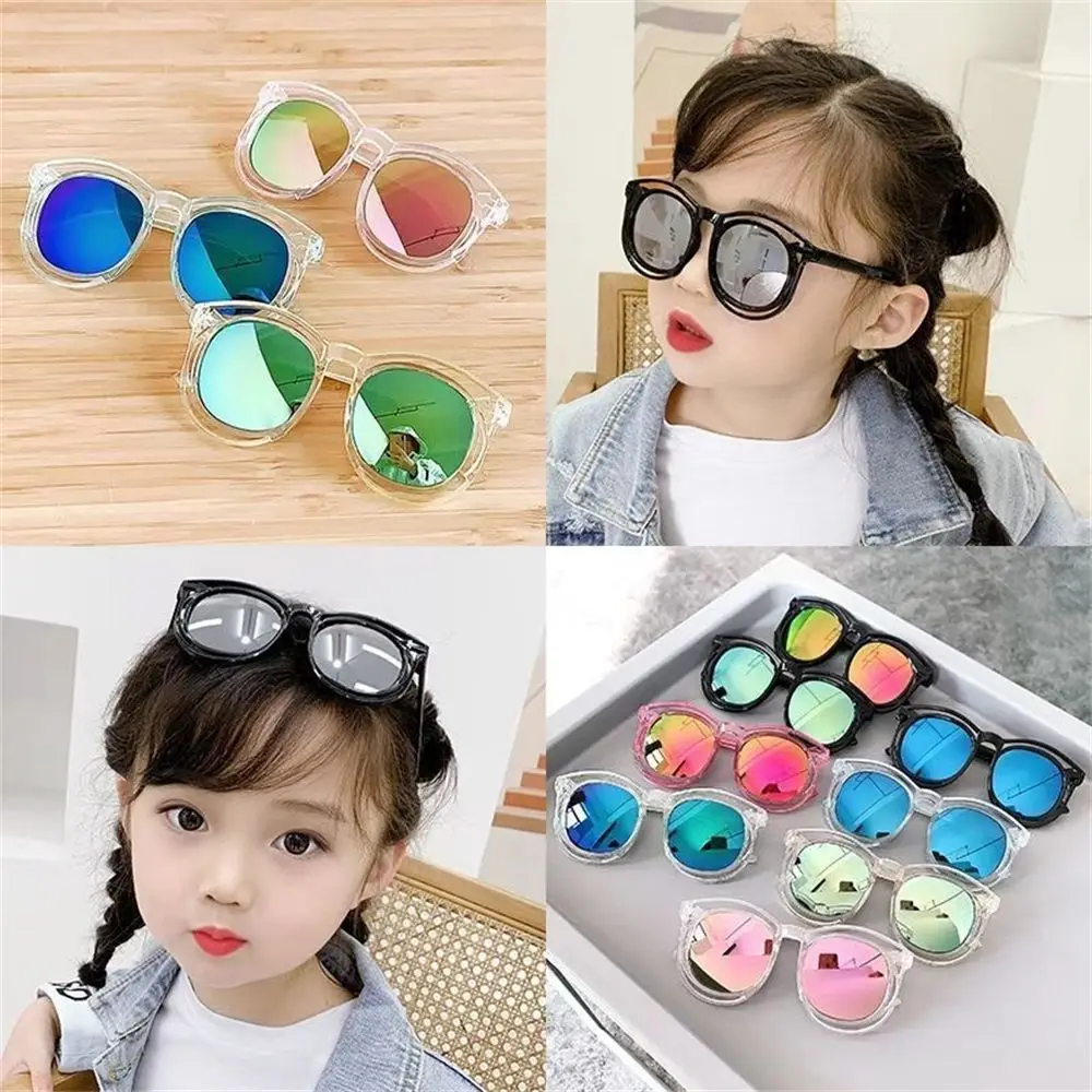 Gafas de sol de dibujos animados para niños y niñas, lentes coloridas de protección UV para exteriores, a la moda