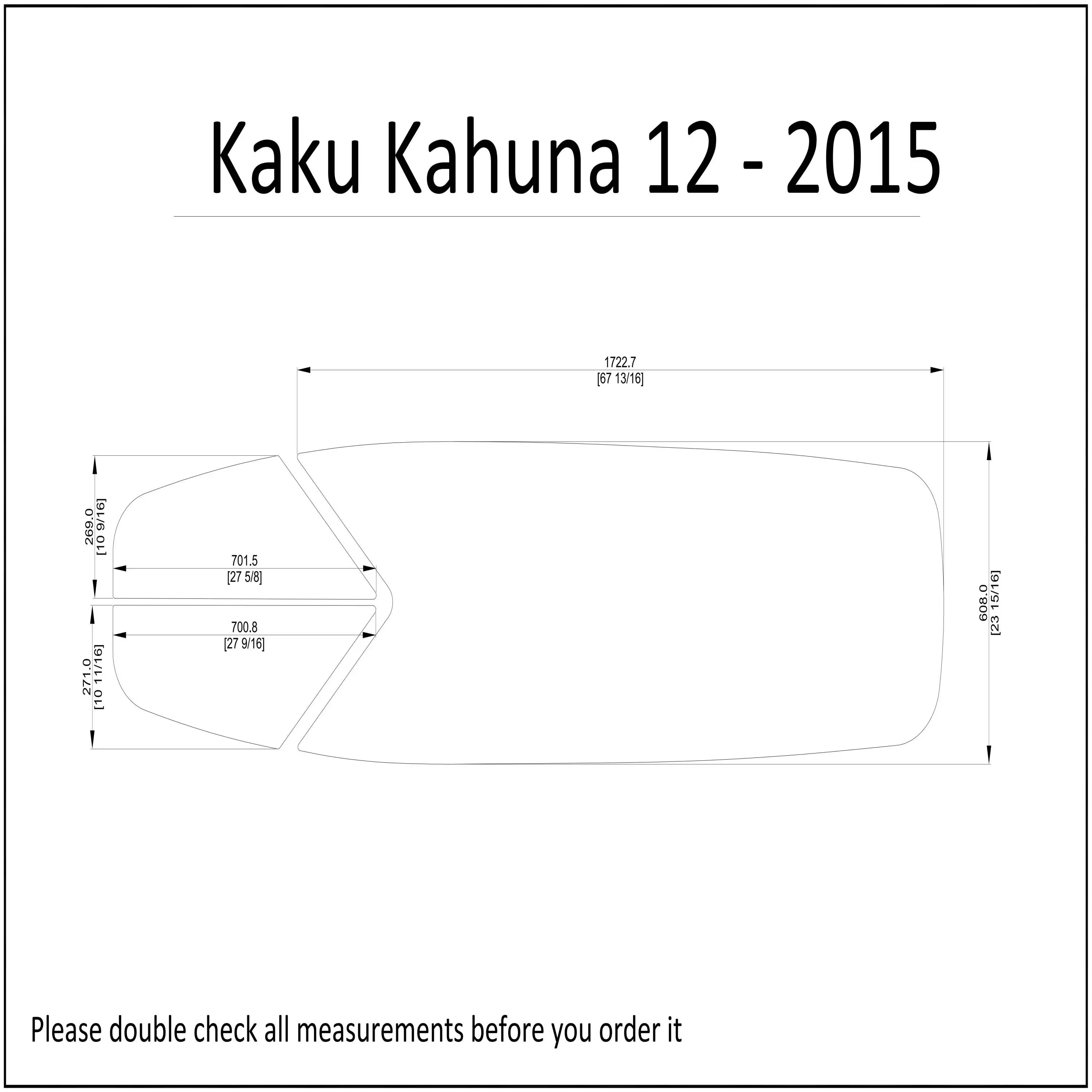 2015 Kaku Kahuna 12 Kayak Boat EVA Foam Deck Floor Pad Flooring