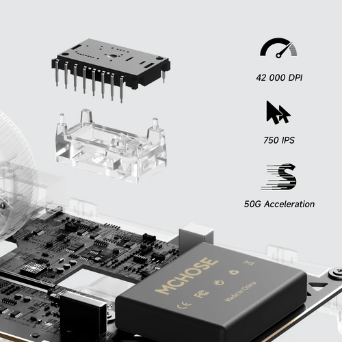 Imagen 2 del producto MCHOSE A7X ratón inalámbrico para juegos de aleación de Ultra magnesio PAW3950 TI Sensor Omron óptico 8000Hz Macros de velocidad de pesaje ultraalta