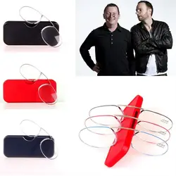 Rimless Nose Clip On Reading Glasses Mini Portable Legless Lazy Glasses Men Women Presbyopic Glasses Magnifying +1.0 - +3.5