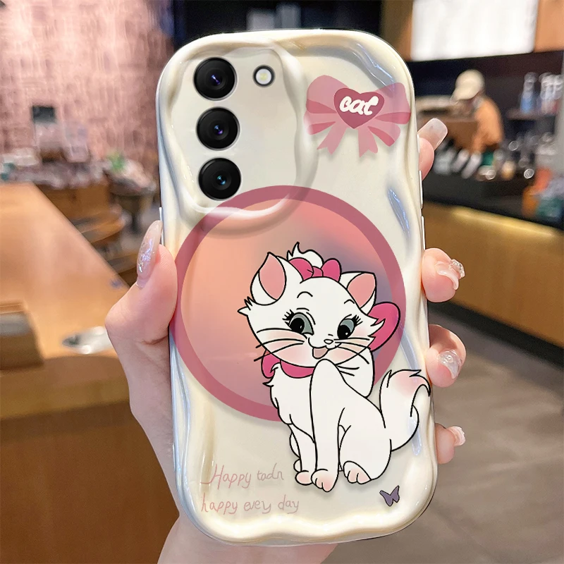 Disney Marie Cat Phone Case For Samsung Galaxy S24 S23 S22 S21Ultra Plus FE A73 A72 A71 A55 A54 A53 A52 Silicone Soft Back Cover