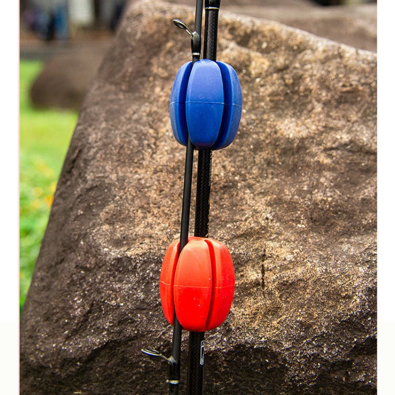 6pcs Silicone Fishing Rod Clip with Ball 5 Hole Fishing Rod Holder Ball Multifunctional Bundle Ball Tackle Ties Fishing Rod Tool
