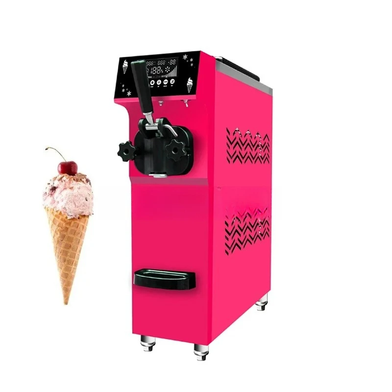 

Energy Saving Soft Ice Cream Machine Small Commercial Steel Fully Automatic Electric Single Flavor Conical Frozen Yogurt Machine