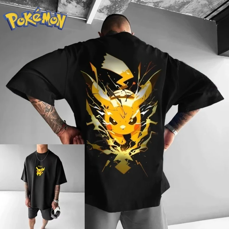 Anime Pokémon Cartoon Pikachu Printed T-shirt Summer Men's and Women's T-shirt Trendy Loose Y2K Short Sleeve 2026 New Streetwear