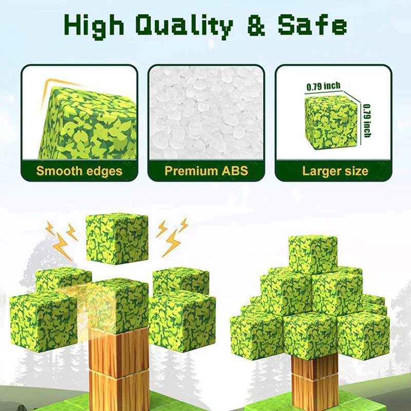 Magnetische Bausteine Spielzeug Bauen Mine Magnet Welt Set für Junge Mädchen DIY STEM Montessori Sinneswürfel Kleinkinder Bildung Geschenk